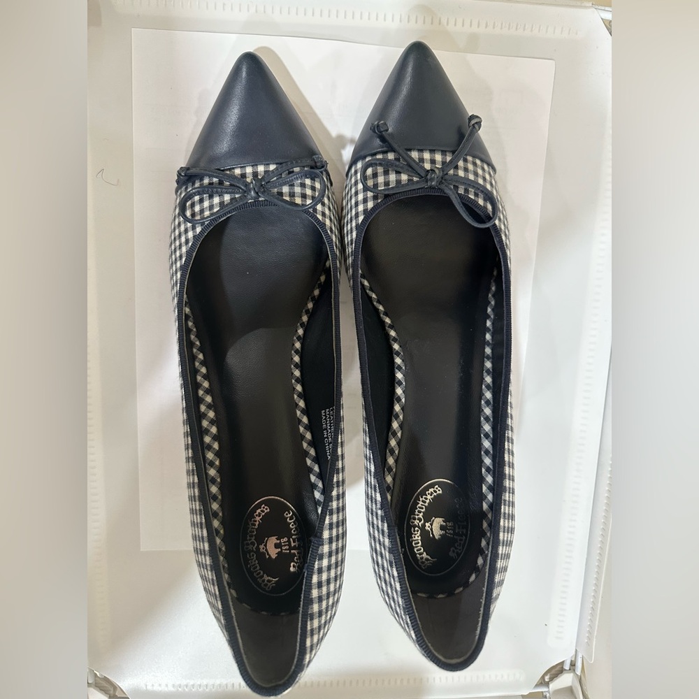 Navy Gingham low heel